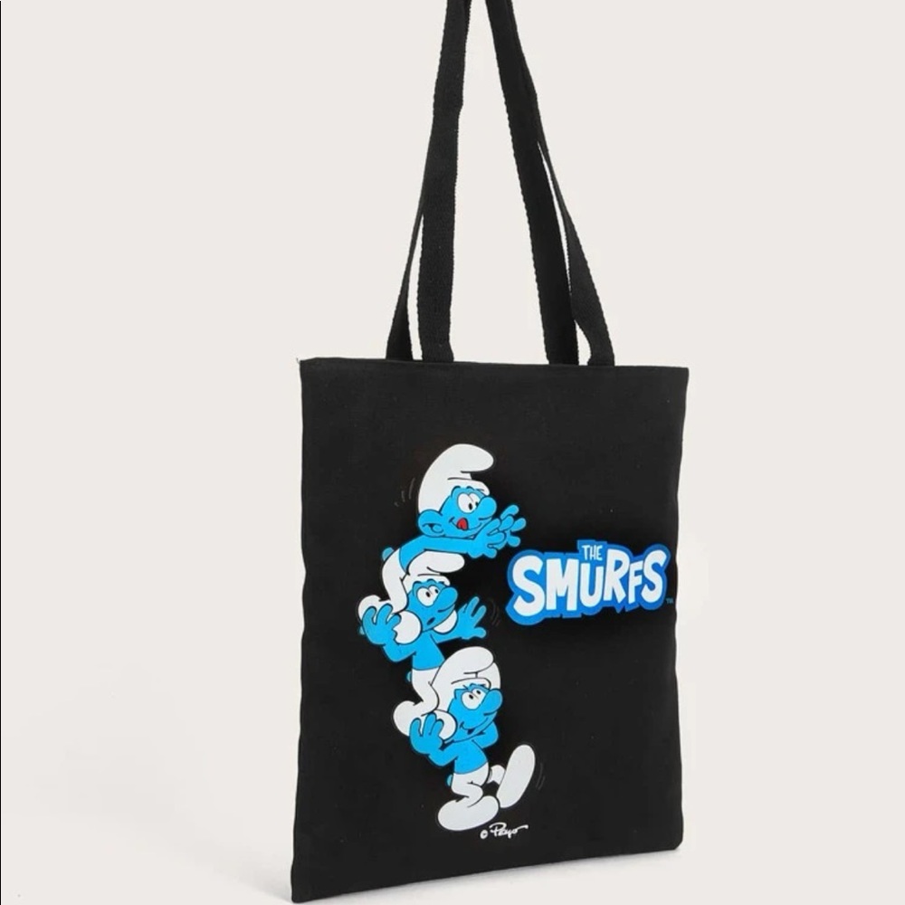 SMURFS TOTE SHOPPER BAG WITH ZIPPER ROMWE EXCLUSIVE
